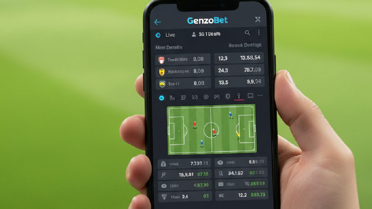 Mobil cihazdan Genzobet futbol bahisleri ekranı ve canlı maç takibi.